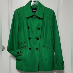 Express Women's Green Peacoat